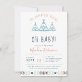 Oh Baby Tribal TeePee Adventure begint Baby shower Kaart (Voorkant)