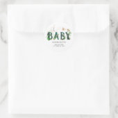 Oh Baby Tropical Greenery Beach Baby shower Ronde Sticker (Tas)