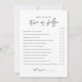 Oh Baby True of Valse Baby shower spel Kaart (Voorkant)