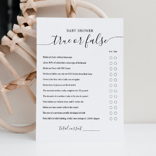 Oh Baby True of Valse Baby shower spel Kaart