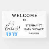 Oh Baby Twin Boys 'Baby shower Welkom Spandoek (Horizontaal)
