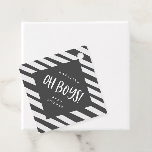 Oh baby! Twin boys dank u voor cadeau label (In situ)