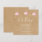 Oh Baby Twinkle Twinkle Baby Girl Shower Rustiek Kaart (Voorkant / Achterkant)