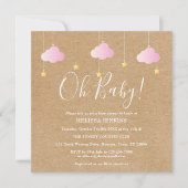 Oh Baby Twinkle Twinkle Baby Girl Shower Rustiek Kaart (Voorkant)