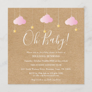 Oh Baby Twinkle Twinkle Baby Meisje Douche Rustiek Kaart