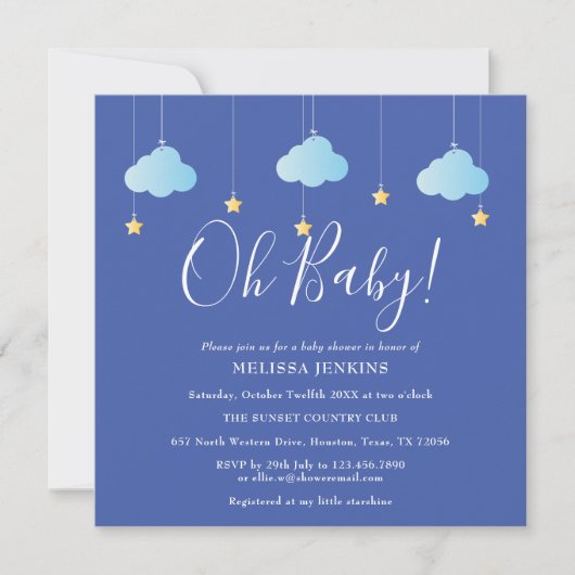 Oh Baby Twinkle Twinkle Baby shower / Sprinkle Kaart (Voorkant)