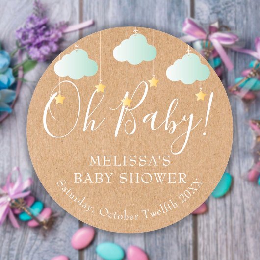 Oh Baby Twinkle Twinkle Baby shower / Sprinkle Ronde Sticker