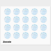 Oh Baby Twinkle Twinkle Boy Blue Baby Shower Ronde Sticker (Vel)