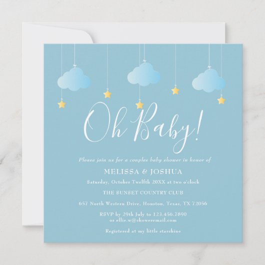 Oh Baby Twinkle Twinkle Couples Baby shower Kaart (Voorkant)