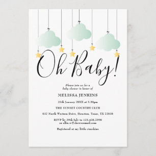 Oh Baby Twinkle Twinkle Green Baby shower Sprinkle Kaart
