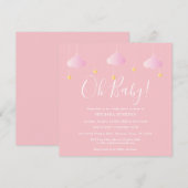Oh Baby Twinkle Twinkle Roze Baby Shower Kaart (Voorkant / Achterkant)