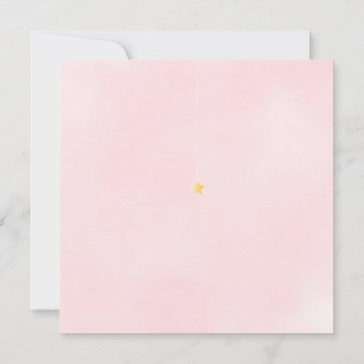 Oh Baby Twinkle Twinkle Soft Pink Baby shower Kaart (Achterkant)