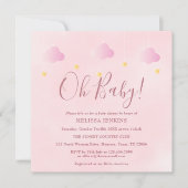 Oh Baby Twinkle Twinkle Soft Pink Baby shower Kaart (Voorkant)