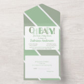 Oh Baby Typografie Baby shower dansende letters All In One Uitnodiging (Binnen)