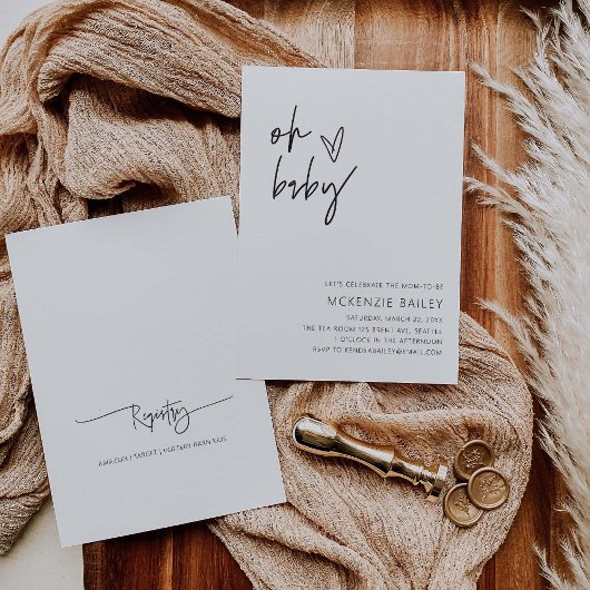 Oh Baby Uitnodiging Baby shower Partij G400 uitnod