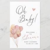 Oh baby uitnodiging meisjes (Voorkant)