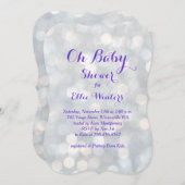 Oh Baby! Uitnodiging met spaarlampjes Paarse douch (Voorkant / Achterkant)