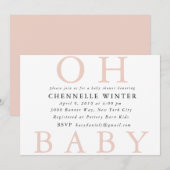 Oh Baby | Uitnodiging tot Baby shower (Voorkant / Achterkant)