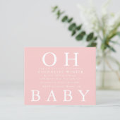 Oh Baby | Uitnodiging tot Baby shower (Staand voorkant)
