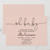 Oh Baby | Uitnodiging tot Baby shower (Voorkant / Achterkant)