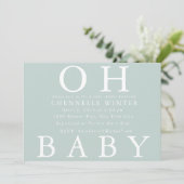 Oh Baby | Uitnodiging tot Baby shower (Staand voorkant)