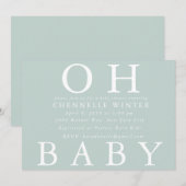 Oh Baby | Uitnodiging tot Baby shower (Voorkant / Achterkant)