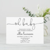 Oh Baby | Uitnodiging tot Baby shower (Staand voorkant)
