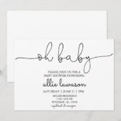 Oh Baby | Uitnodiging tot Baby shower (Voorkant / Achterkant)