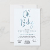 Oh Baby Uitnodiging voor Baby shower over lange af (Voorkant)