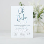 Oh Baby Uitnodiging voor Baby shower over lange af (Staand voorkant)