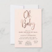 Oh Baby Uitnodiging voor Baby shower over lange af (Voorkant)