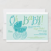 "Oh Baby!" uitnodiging voor douche (Voorkant)