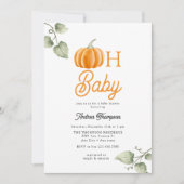Oh Baby | Uitnodiging voor pompoen Baby shower (Voorkant)