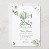 Oh Baby | Uitnodiging voor pompoen Baby shower (Voorkant)