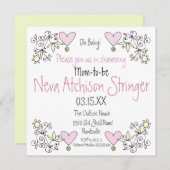 Oh Baby! Uitnodiging voor tuindouches (Voorkant / Achterkant)