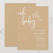 Oh Baby | Uitnodigingen voor een neutraal babyscho (Voorkant / Achterkant)
