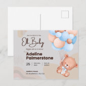 Oh baby, uitnodigings baby shower aankondigingskaart (Voorkant / Achterkant)