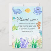 Oh Baby Under Sea Baby Shower Bedankkaart (Voorkant)