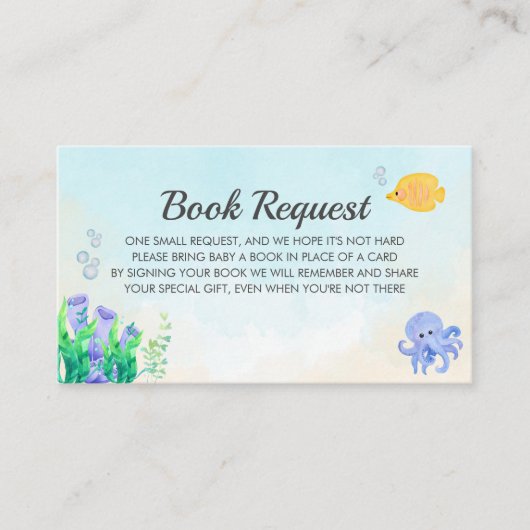 Oh Baby Under Sea Baby Shower Informatiekaartje (Voorkant)