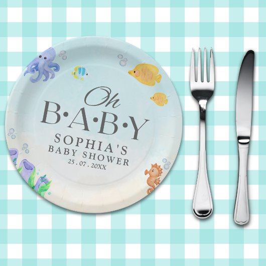 Oh Baby Under Sea Baby Shower Papieren Bordje