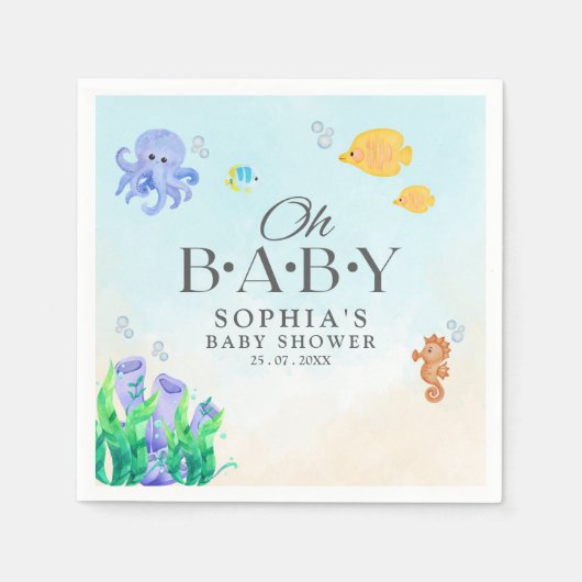Oh Baby Under Sea Baby Shower Servet (Voorkant)