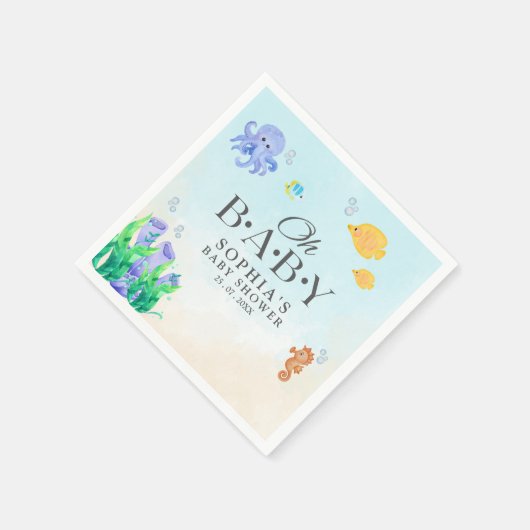 Oh Baby Under Sea Baby Shower Servet (Hoek)