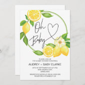 Oh Baby Unisex Baby shower Spring Lemon Kaart (Voorkant / Achterkant)