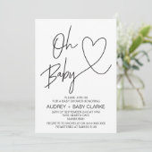 Oh Baby - Unisex Baby shower Uitnodiging (Staand voorkant)