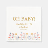 OH BABY! Verse Wildflower | Wit Baby shower Servet (Voorkant)