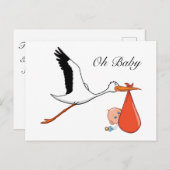 Oh Baby Verwachte aankondiging Briefkaart (Voorkant / Achterkant)