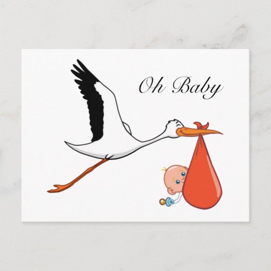 Oh Baby Verwachte aankondiging Briefkaart (Voorkant)