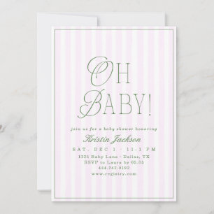 Oh Baby Vintage Preppy Meisje Baby Borrel Kaart