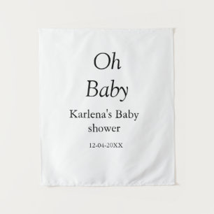 Oh baby voeg naam toe baby shower datum eenvoudig wandkleed