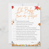 OH BABY WAAR OF ONWAAR BABY SHOWER SPEL POMPOEN KAART (Voorkant)